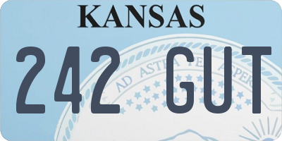 KS license plate 242GUT