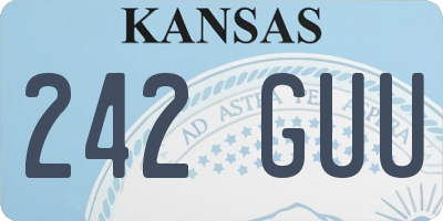 KS license plate 242GUU