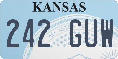 KS license plate 242GUW