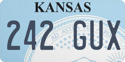 KS license plate 242GUX