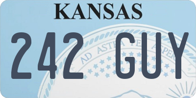 KS license plate 242GUY