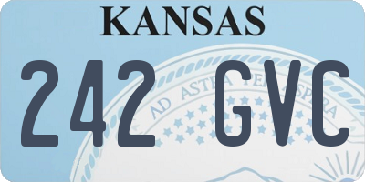 KS license plate 242GVC