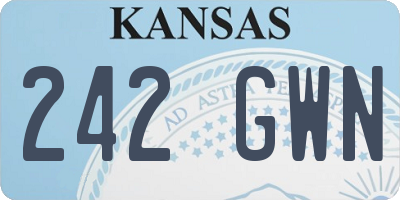 KS license plate 242GWN