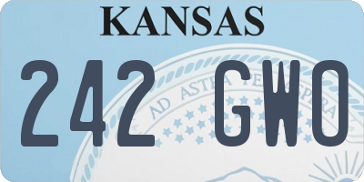 KS license plate 242GWO