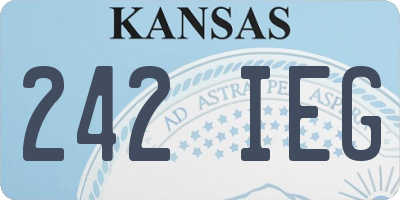 KS license plate 242IEG
