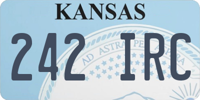 KS license plate 242IRC