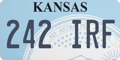 KS license plate 242IRF