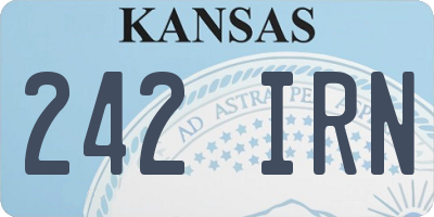KS license plate 242IRN