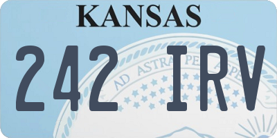 KS license plate 242IRV