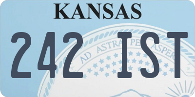 KS license plate 242IST