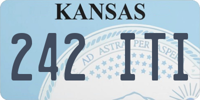 KS license plate 242ITI
