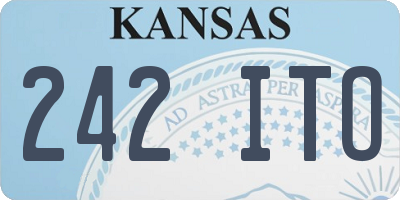 KS license plate 242ITO