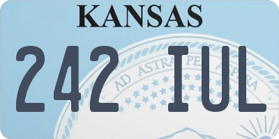 KS license plate 242IUL