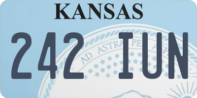 KS license plate 242IUN