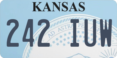 KS license plate 242IUW