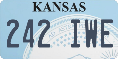 KS license plate 242IWE
