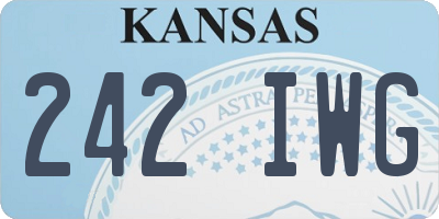 KS license plate 242IWG