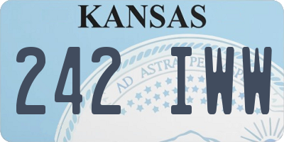 KS license plate 242IWW