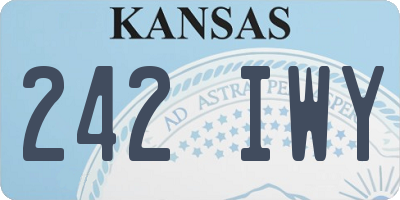 KS license plate 242IWY