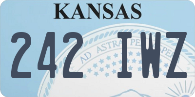 KS license plate 242IWZ