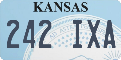 KS license plate 242IXA