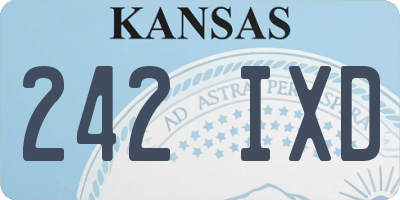 KS license plate 242IXD