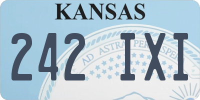KS license plate 242IXI