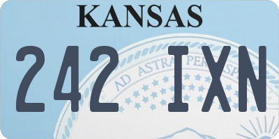 KS license plate 242IXN
