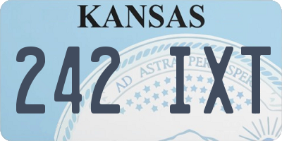 KS license plate 242IXT