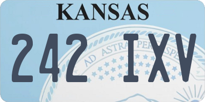 KS license plate 242IXV