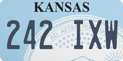 KS license plate 242IXW