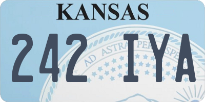 KS license plate 242IYA