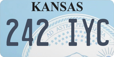 KS license plate 242IYC