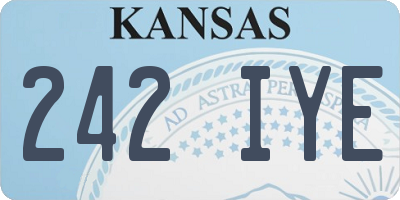 KS license plate 242IYE
