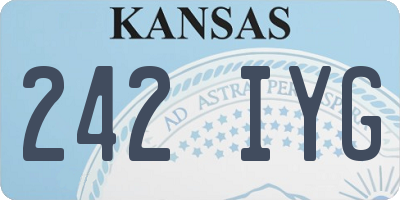 KS license plate 242IYG