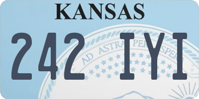 KS license plate 242IYI