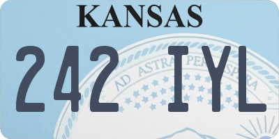 KS license plate 242IYL