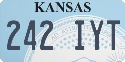 KS license plate 242IYT