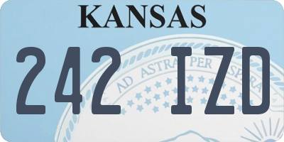 KS license plate 242IZD