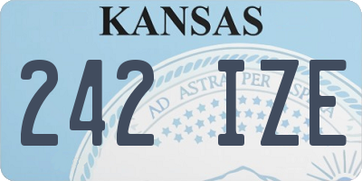 KS license plate 242IZE
