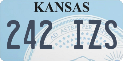 KS license plate 242IZS