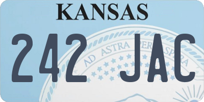 KS license plate 242JAC