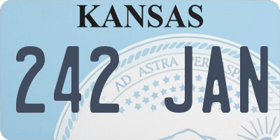 KS license plate 242JAN