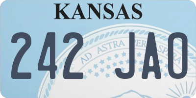 KS license plate 242JAO