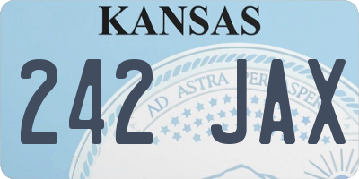 KS license plate 242JAX