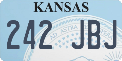 KS license plate 242JBJ