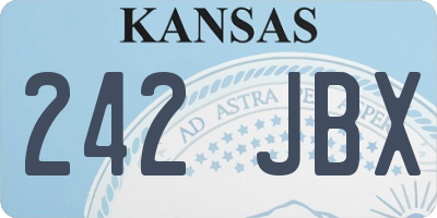 KS license plate 242JBX