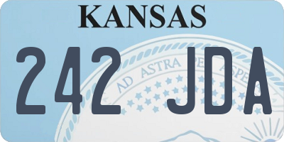 KS license plate 242JDA