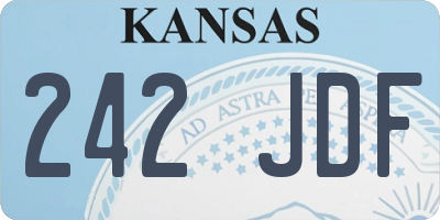 KS license plate 242JDF