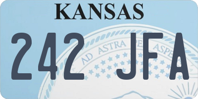 KS license plate 242JFA